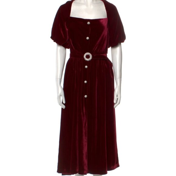 NWT Burgundy Velvet Dress by Borgo de Nor - Picture 1 of 5